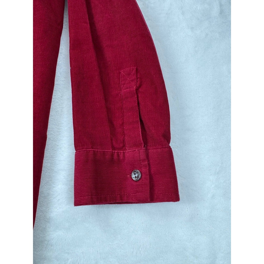 J. Jill Button-Up Corduroy Shirt‎ Women's Petite Medium Red Lightweight Collared - Picture 3 of 10
